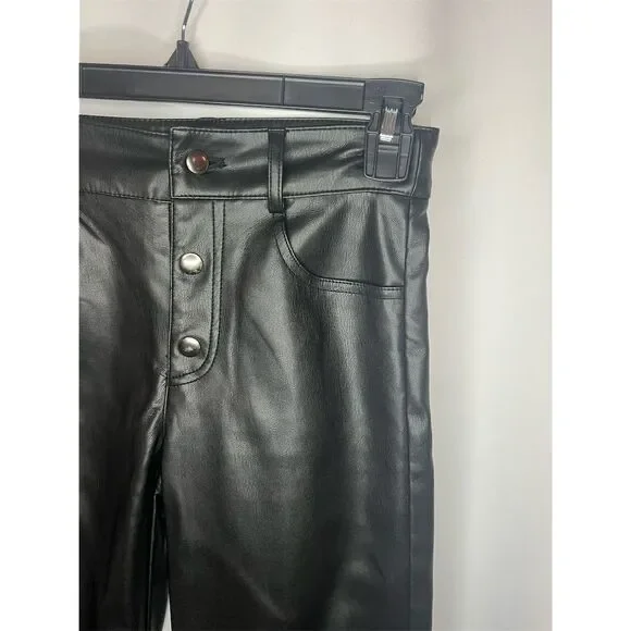 ZARA Women's High-Waist Cropped Pants Black Size 10 Casual - Picture 2 of 8